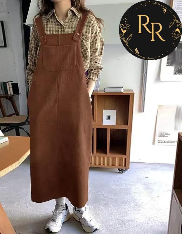 【送料無料】 rrstyle レディース 「コーデュロイ」スウィート きれいIライン カジュアル 骨格ナチュラル ストレートスカート キャミワンピース