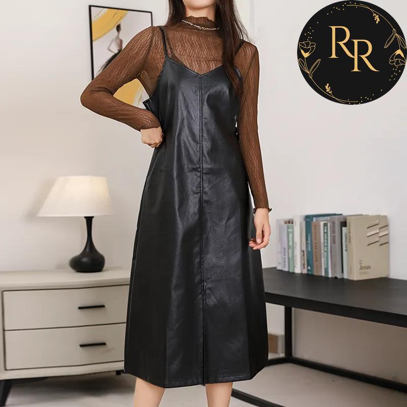【送料無料】 rrstyle レディース 耐久性 切り替え 無地 キレカジ 体型をカバー Aライン ノースリーブ 高く見える スリット 気分転換 脚長効果 キャミワンピース