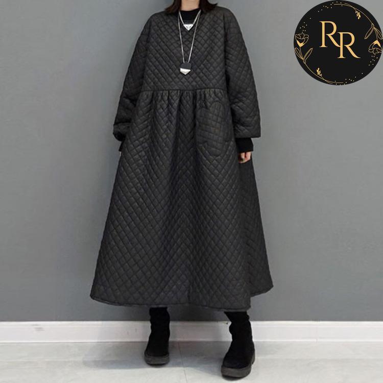 【送料無料】rrstyleレディース 気質アップ中綿ルーズAライン着瘦せカジュアルワンピース