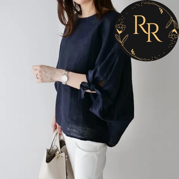 【送料無料】 rrstyle レディース 【トップス】女っぽさが漂う 肌触りよく フェミニン 無地 ボウタイ 七分袖 シャツ?ブラウス