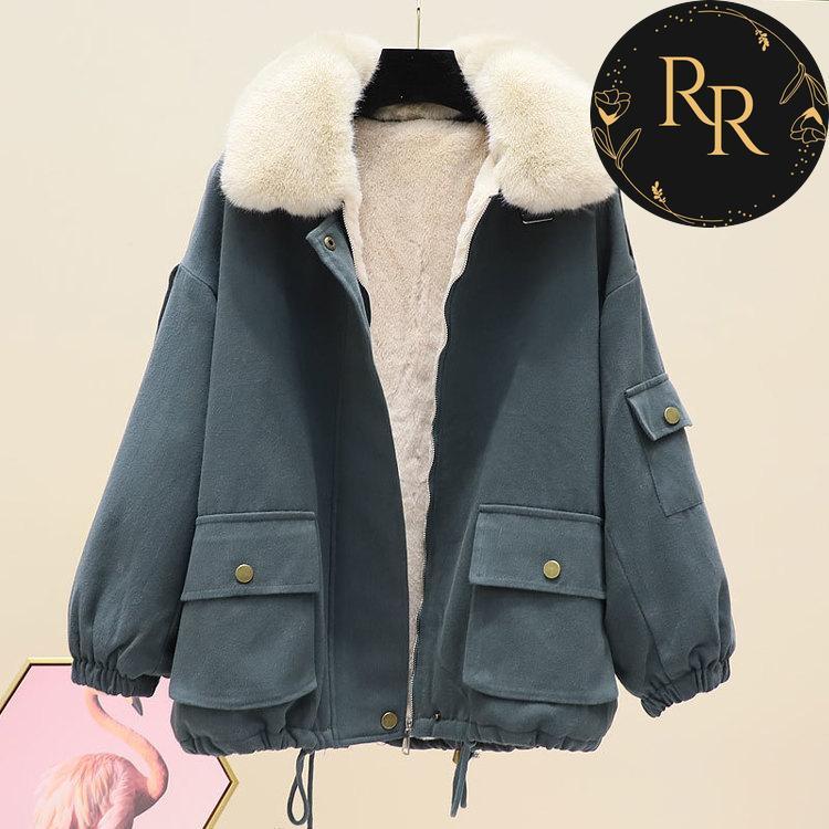 【送料無料】rrstyleレディース 超人気無地折り襟裏起毛カジュアルダウンコート