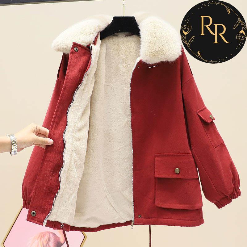 【送料無料】rrstyleレディース 超人気無地折り襟裏起毛カジュアルダウンコート