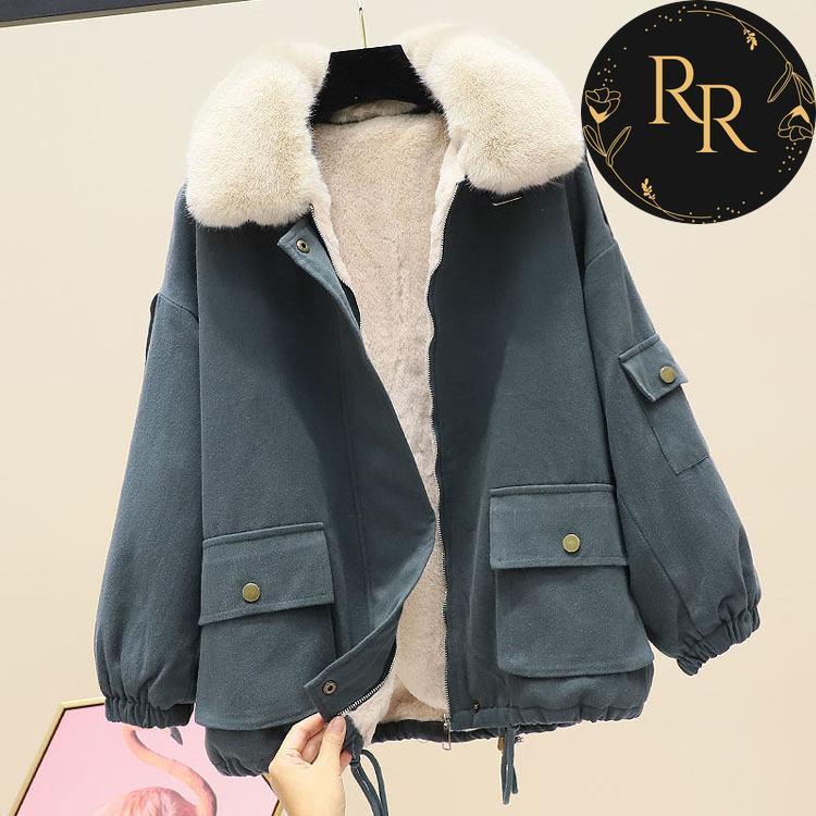 【送料無料】rrstyleレディース 超人気無地折り襟裏起毛カジュアルダウンコート