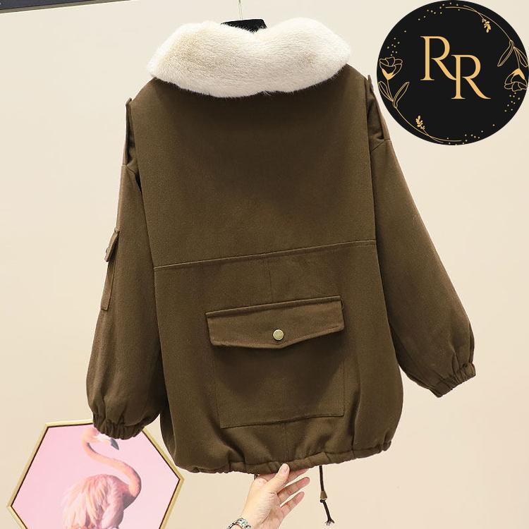 【送料無料】rrstyleレディース 超人気無地折り襟裏起毛カジュアルダウンコート
