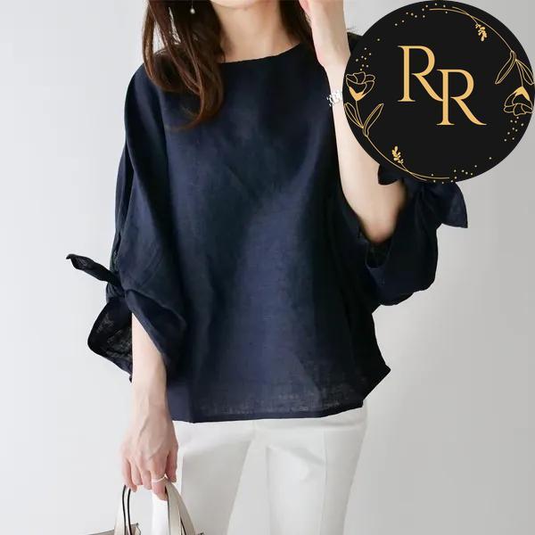 【送料無料】 rrstyle レディース 【トップス】女っぽさが漂う 肌触りよく フェミニン 無地 ボウタイ 七分袖 シャツ?ブラウス