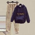 【送料無料】rrstyleレディース 無地フード付きポケット付き刺繍ボウタイセットアップ