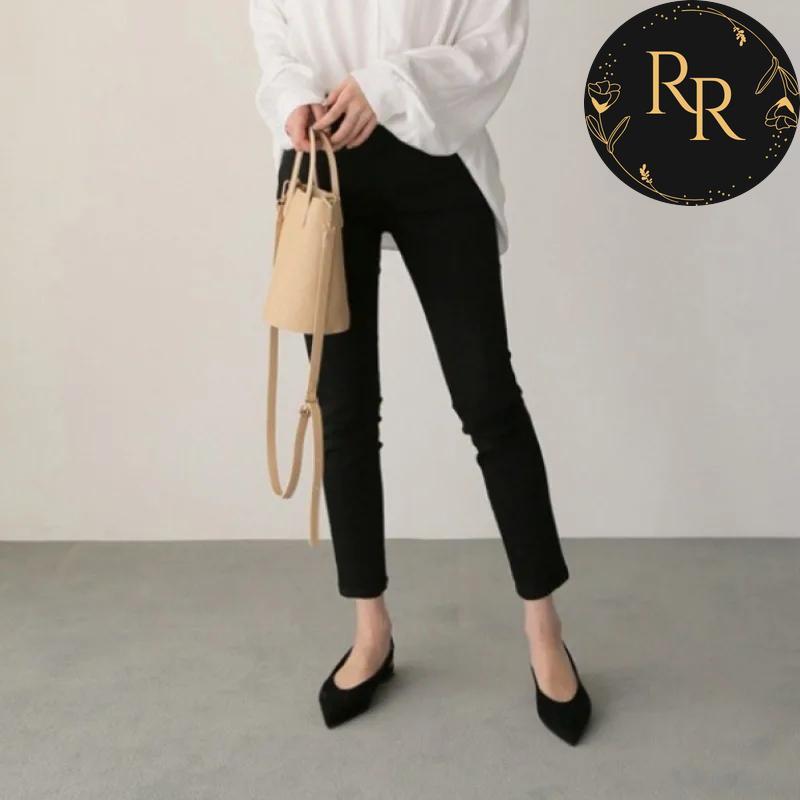 【送料無料】 rrstyle レディース 「 デニム」エイジング加工 ハイウエスト アンクル丈（9分丈） 春夏秋 デニム