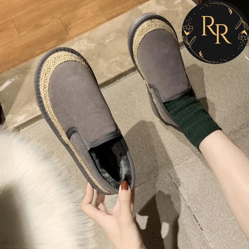 【送料無料】 rrstyle レディース 新登場 配色 切り替え 裏起毛 暖かい フラットシューズ ブーツ