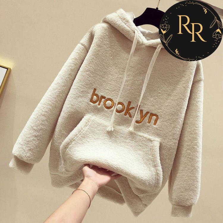 【送料無料】rrstyleレディース 無地フード付きポケット付き刺繍ボウタイセットアップ