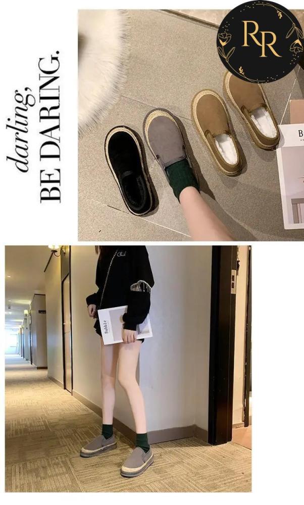 【送料無料】 rrstyle レディース 新登場 配色 切り替え 裏起毛 暖かい フラットシューズ ブーツ