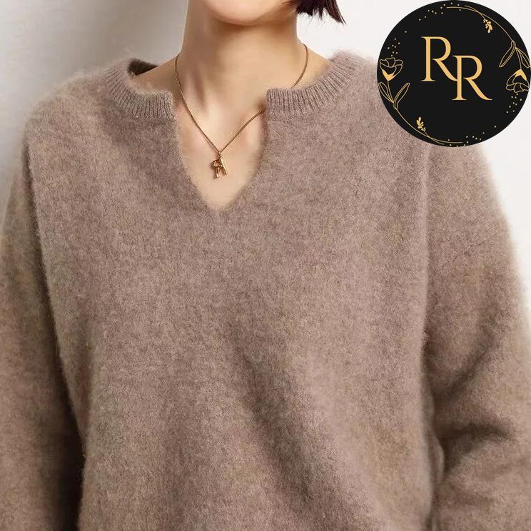 【送料無料】 rrstyle レディース シンプル モード Vネック プルオーバー  可愛いだけじゃない「繊細」なトップス ニットセーター
