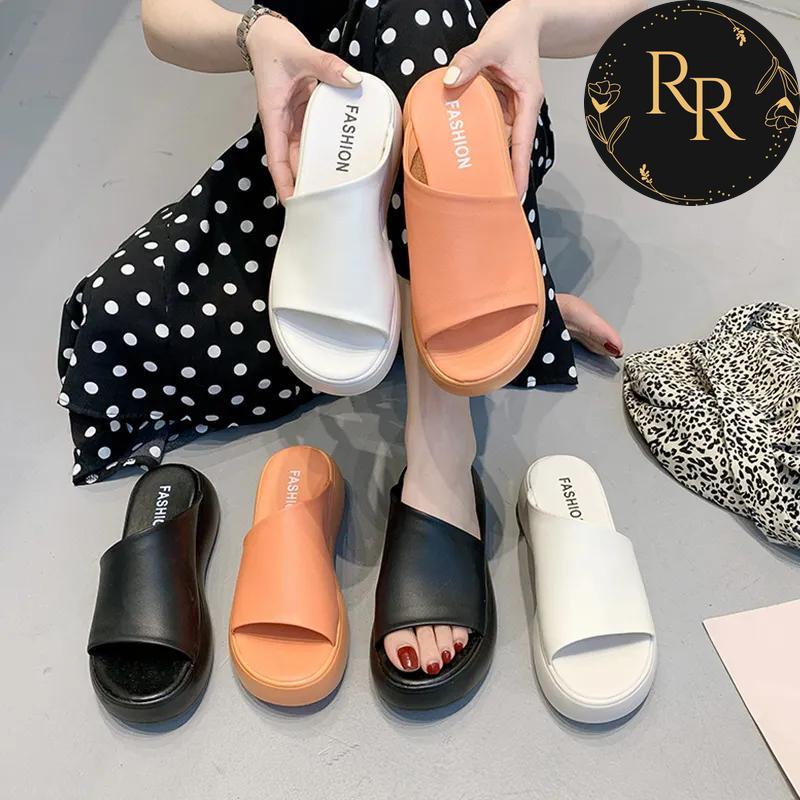 【送料無料】 rrstyle レディース 大人気主役級ポイン カジュアル 無地PU 丸トゥ 厚底サンダル