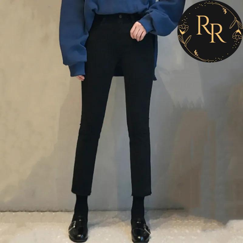【送料無料】 rrstyle レディース 「 デニム」エイジング加工 ハイウエスト アンクル丈（9分丈） 春夏秋 デニム