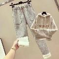 【送料無料】rrstyleレディース 無地フード付きポケット付き刺繍ボウタイセットアップ