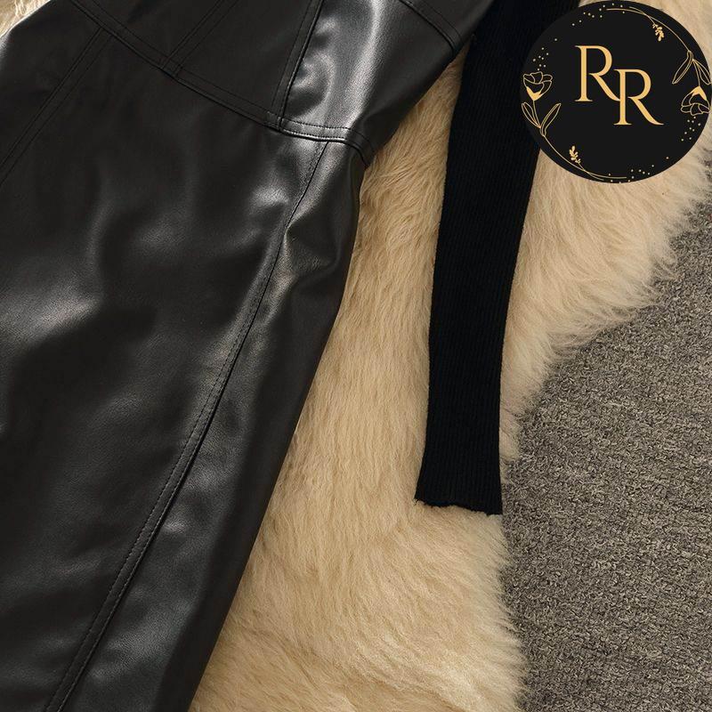 【送料無料】rrstyleレディース 2点セット着回し力抜群ラウンドネック長袖ニットセーター+無地カジュアルワンピース