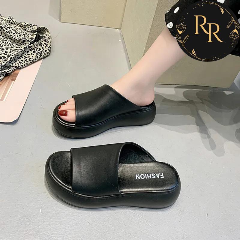 【送料無料】 rrstyle レディース 大人気主役級ポイン カジュアル 無地PU 丸トゥ 厚底サンダル