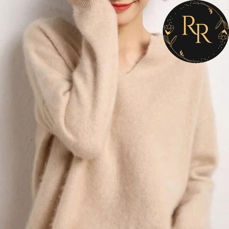 【送料無料】 rrstyle レディース シンプル モード Vネック プルオーバー  可愛いだけじゃない「繊細」なトップス ニットセーター