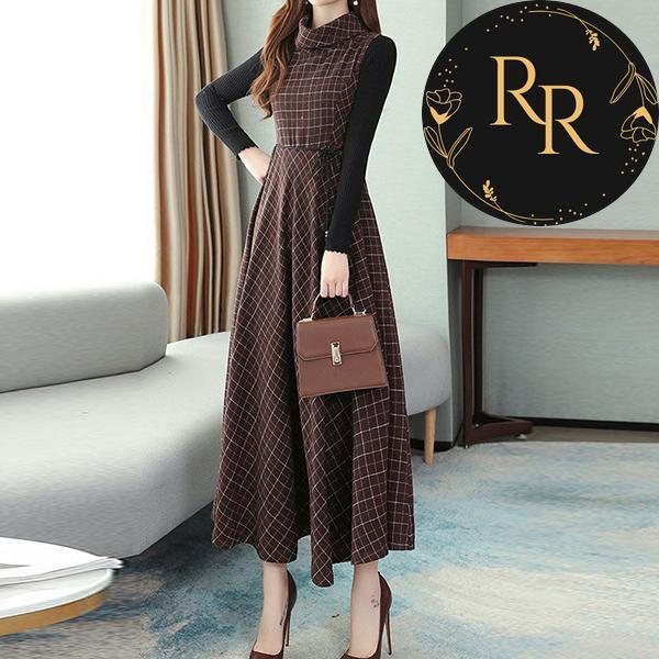 【送料無料】rrstyleレディース 2点セット ノースリーブワンピース+ブラック/セーター