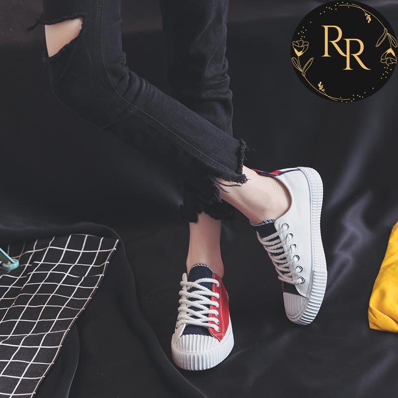 【送料無料】 rrstyle レディース No.1 人気商品カジュアルオールシーズン配色帆布フラットシューズ