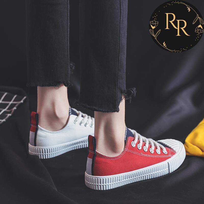 【送料無料】 rrstyle レディース No.1 人気商品カジュアルオールシーズン配色帆布フラットシューズ