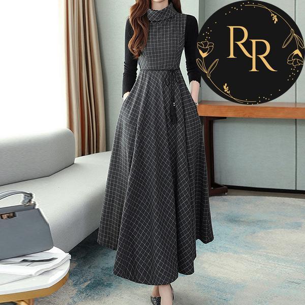 【送料無料】rrstyleレディース 2点セット ノースリーブワンピース+ブラック/セーター