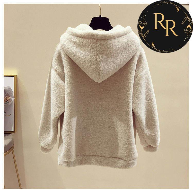 【送料無料】rrstyleレディース 無地フード付きポケット付き刺繍ボウタイセットアップ