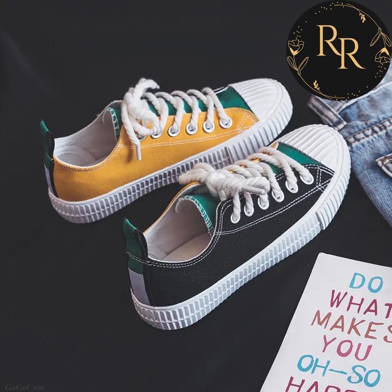 【送料無料】 rrstyle レディース No.1 人気商品カジュアルオールシーズン配色帆布フラットシューズ