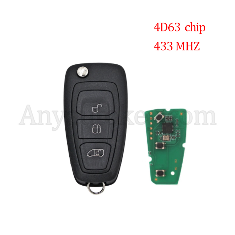 433Mhz 4D63 Chip 3 Button Remote Control Key