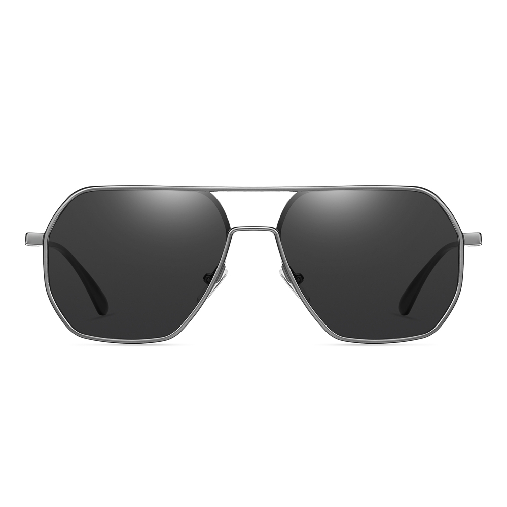 Unisex Aluminum Magnesium Flat Top Navigator Sunglasses for Men Oversized Square Aviator Polarized Driving Sun Glasses