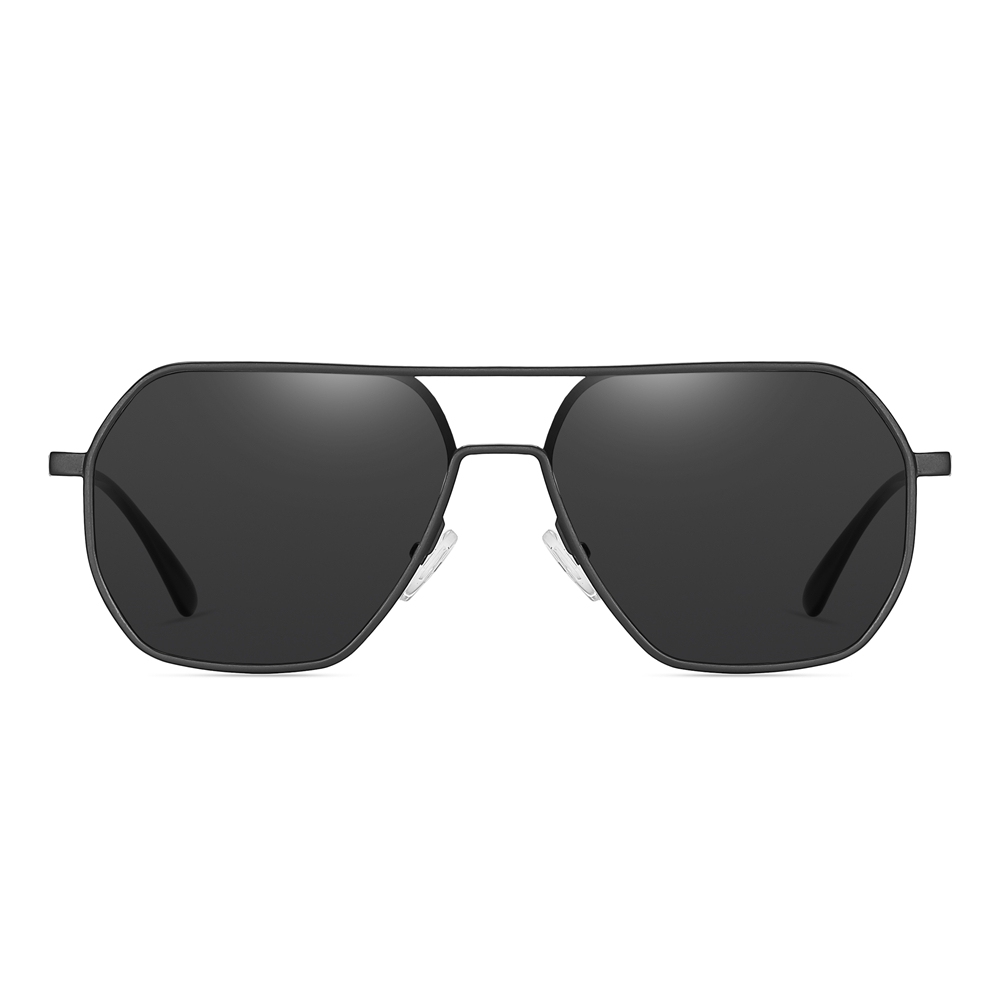 Unisex Aluminum Magnesium Flat Top Navigator Sunglasses for Men Oversized Square Aviator Polarized Driving Sun Glasses