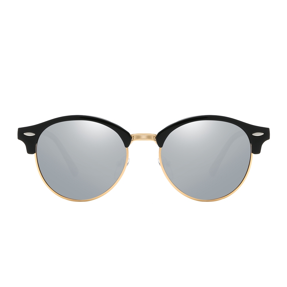 Unisex Designer Phantos Sunglasses for Women Clubround Polarized Sun Glasses Mens Classic Metal Rivet Browline Sunglass 4246