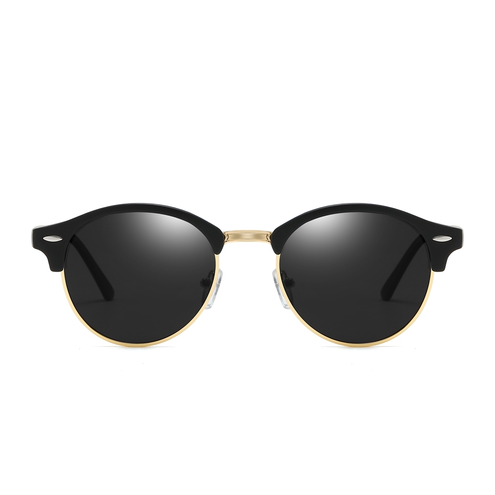 Unisex Designer Phantos Sunglasses for Women Clubround Polarized Sun Glasses Mens Classic Metal Rivet Browline Sunglass 4246