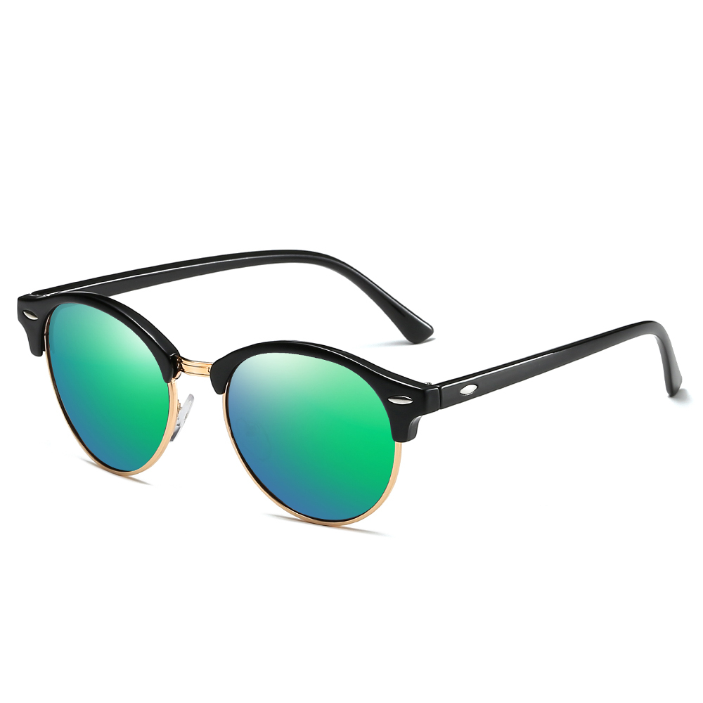 Unisex Designer Phantos Sunglasses for Women Clubround Polarized Sun Glasses Mens Classic Metal Rivet Browline Sunglass 4246