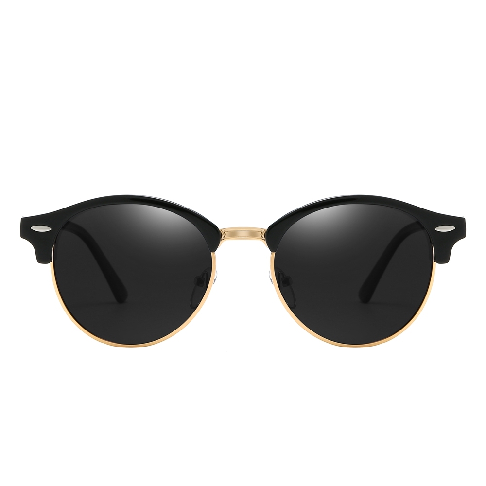 Unisex Designer Phantos Sunglasses for Women Clubround Polarized Sun Glasses Mens Classic Metal Rivet Browline Sunglass 4246