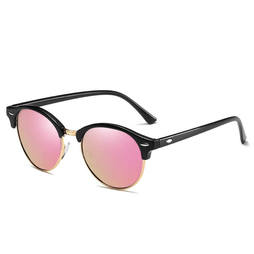 Unisex Designer Phantos Sunglasses for Women Clubround Polarized Sun Glasses Mens Classic Metal Rivet Browline Sunglass 4246