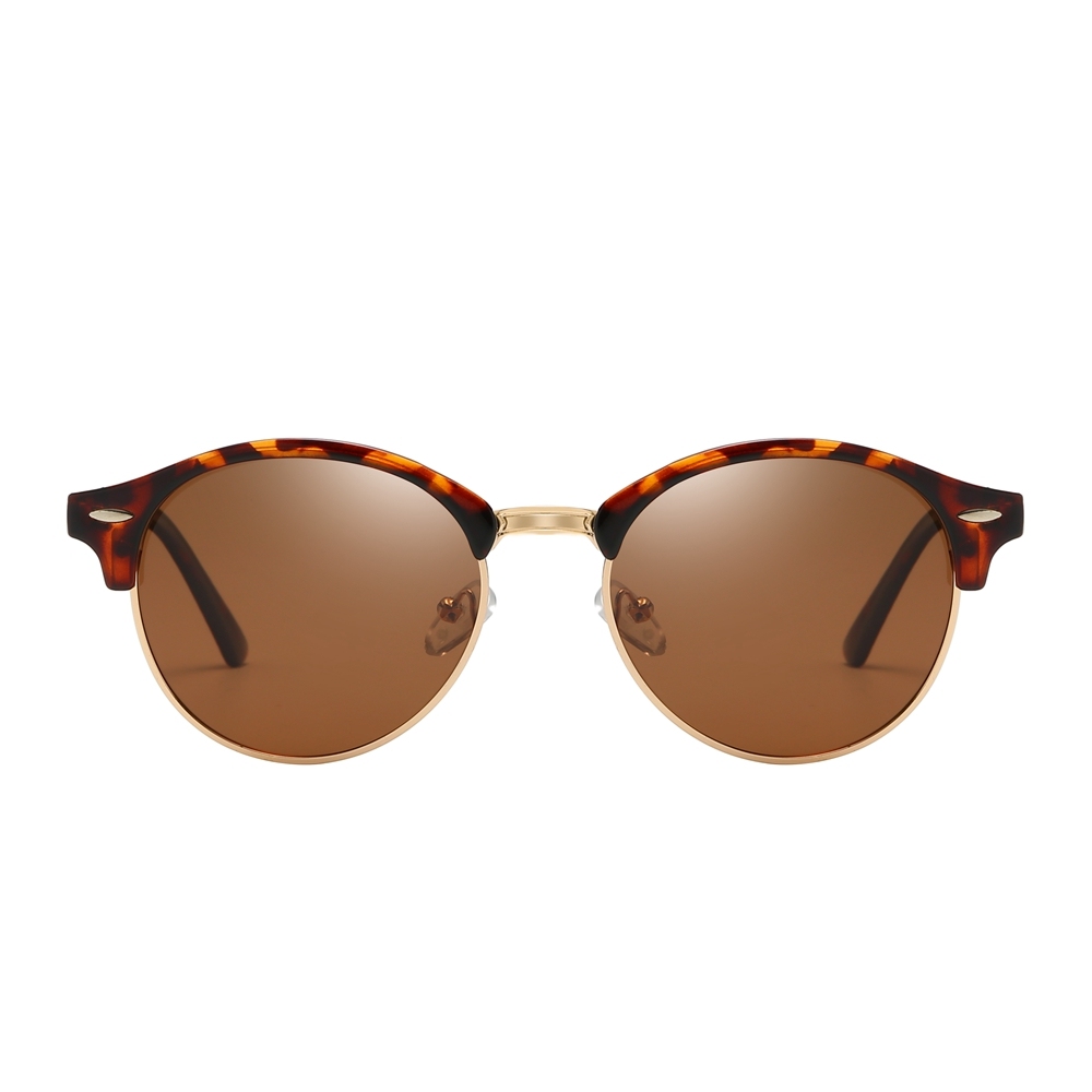 Unisex Designer Phantos Sunglasses for Women Clubround Polarized Sun Glasses Mens Classic Metal Rivet Browline Sunglass 4246