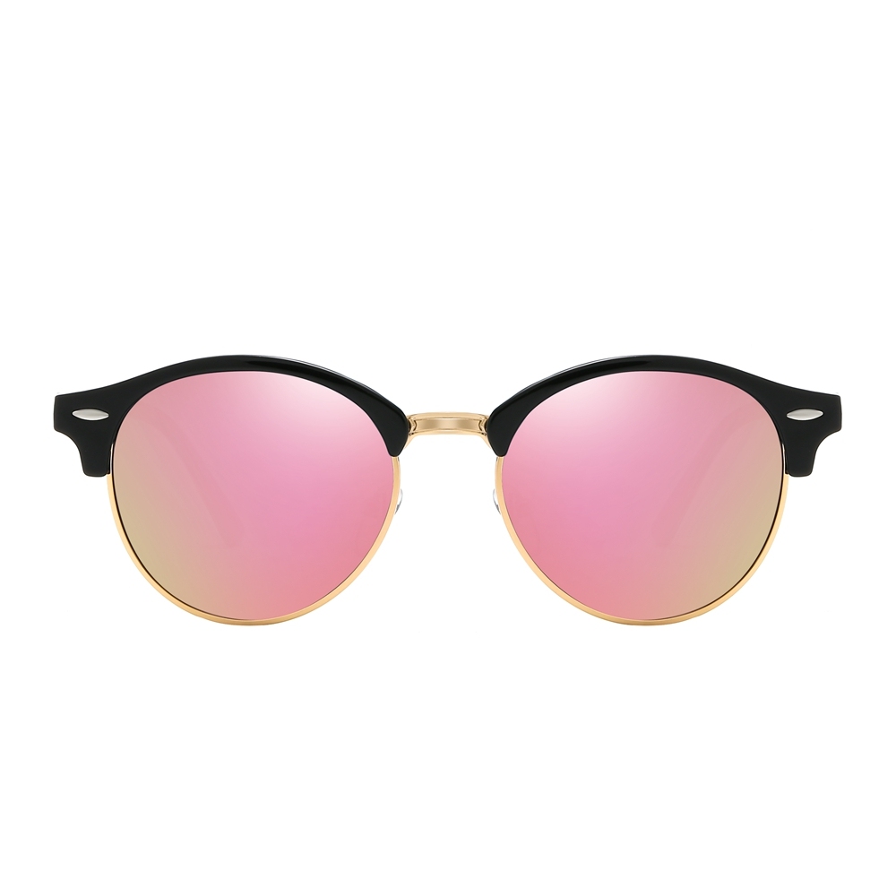 Unisex Designer Phantos Sunglasses for Women Clubround Polarized Sun Glasses Mens Classic Metal Rivet Browline Sunglass 4246