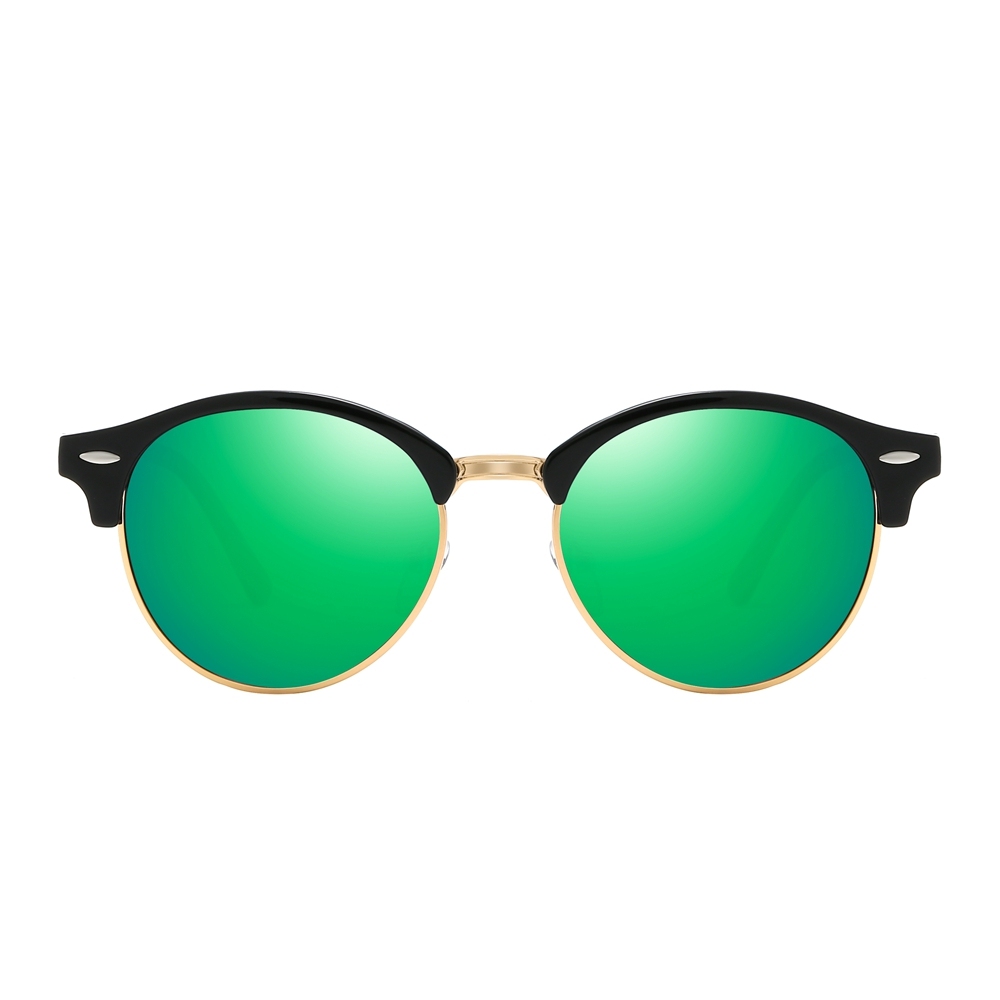 Unisex Designer Phantos Sunglasses for Women Clubround Polarized Sun Glasses Mens Classic Metal Rivet Browline Sunglass 4246