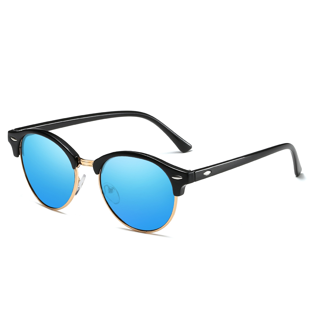 Unisex Designer Phantos Sunglasses for Women Clubround Polarized Sun Glasses Mens Classic Metal Rivet Browline Sunglass 4246