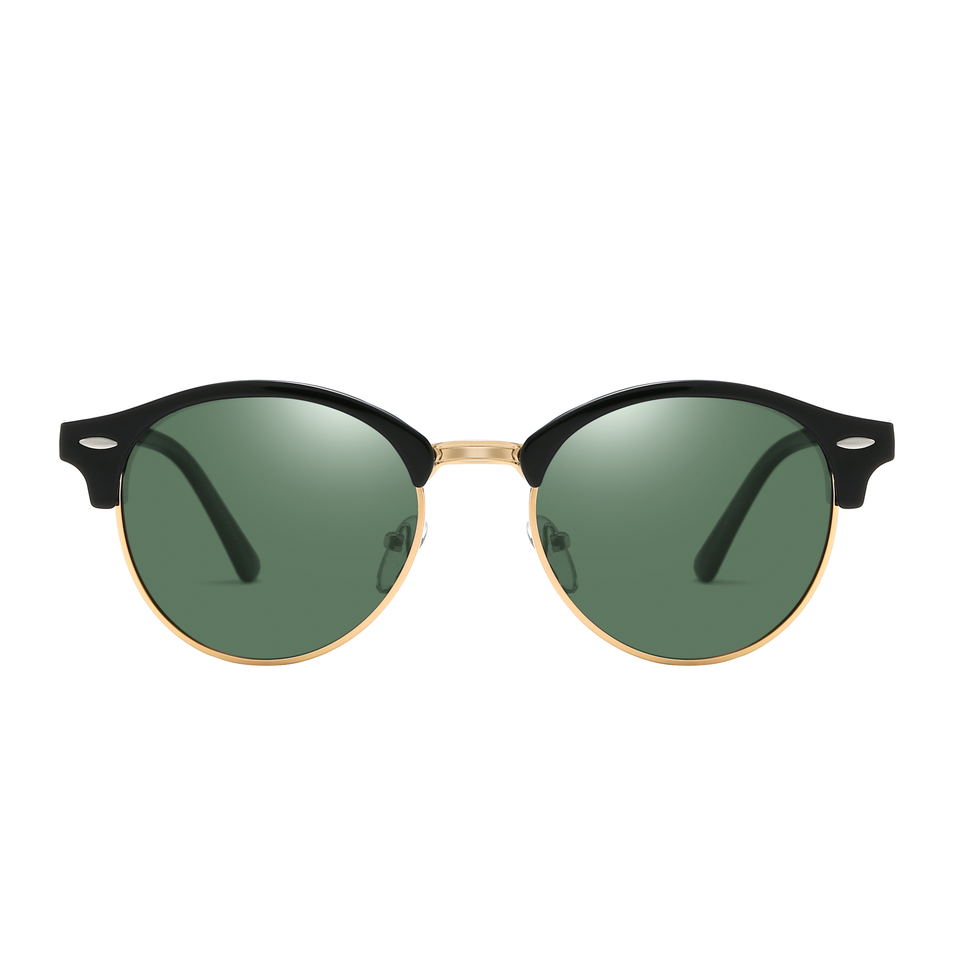 Unisex Designer Phantos Sunglasses for Women Clubround Polarized Sun Glasses Mens Classic Metal Rivet Browline Sunglass 4246
