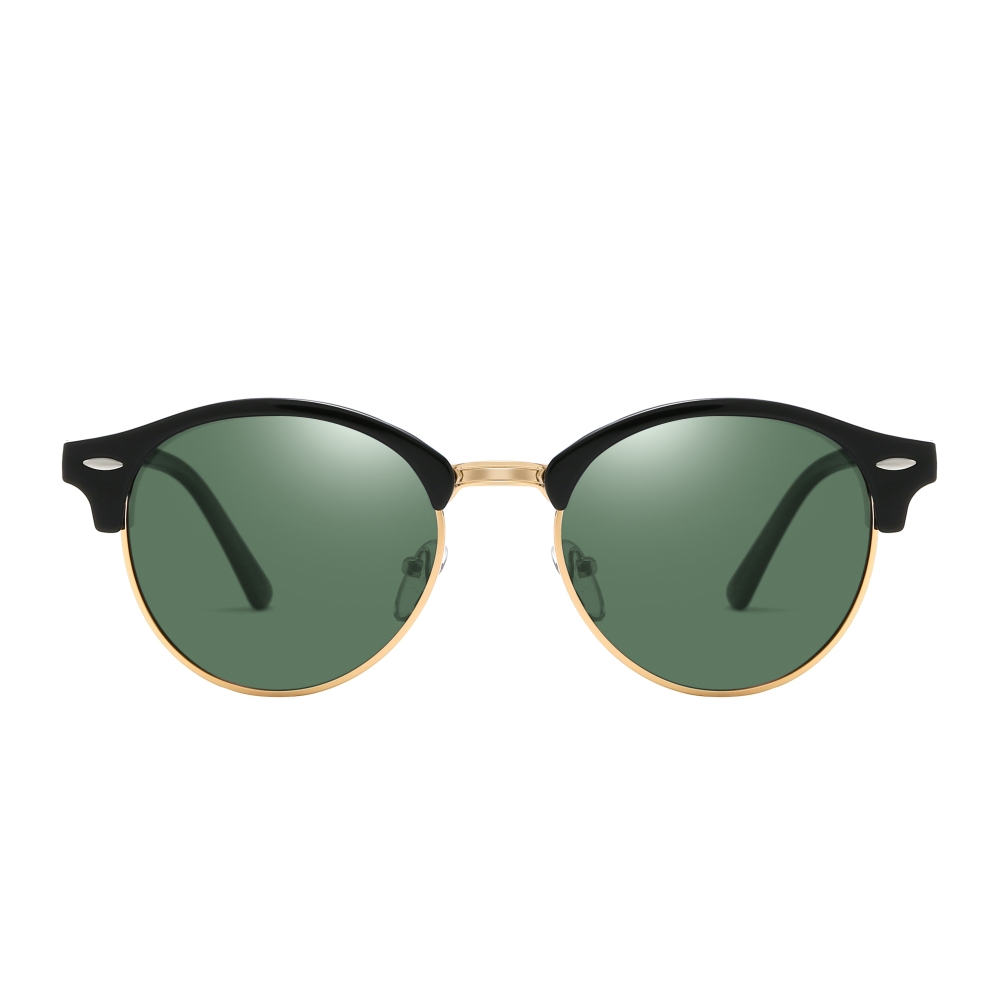 Unisex Designer Phantos Sunglasses for Women Clubround Polarized Sun Glasses Mens Classic Metal Rivet Browline Sunglass 4246