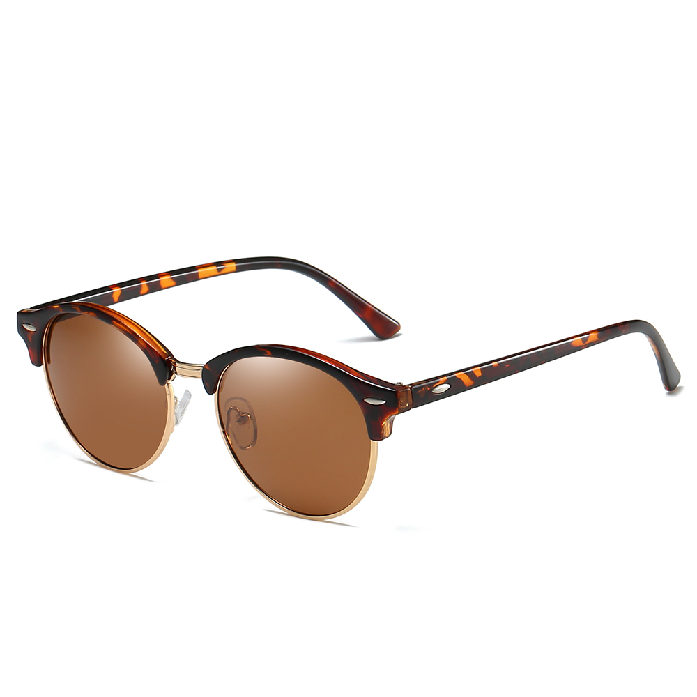 Unisex Designer Phantos Sunglasses for Women Clubround Polarized Sun Glasses Mens Classic Metal Rivet Browline Sunglass 4246