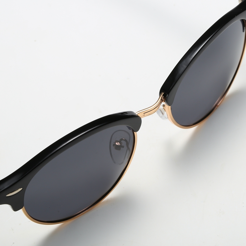 Unisex Designer Phantos Sunglasses for Women Clubround Polarized Sun Glasses Mens Classic Metal Rivet Browline Sunglass 4246