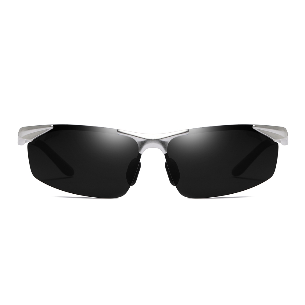 Men's Aluminum Semi-rimless Polarized Sunglasses for Men Outdoor Sports Running Sun Glasses Lightweight Polarised Cycling Sunglass