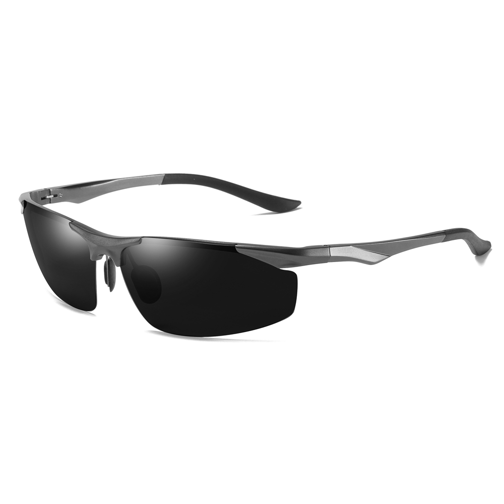 Men's Aluminum Semi-rimless Polarized Sunglasses for Men Outdoor Sports Running Sun Glasses Lightweight Polarised Cycling Sunglass