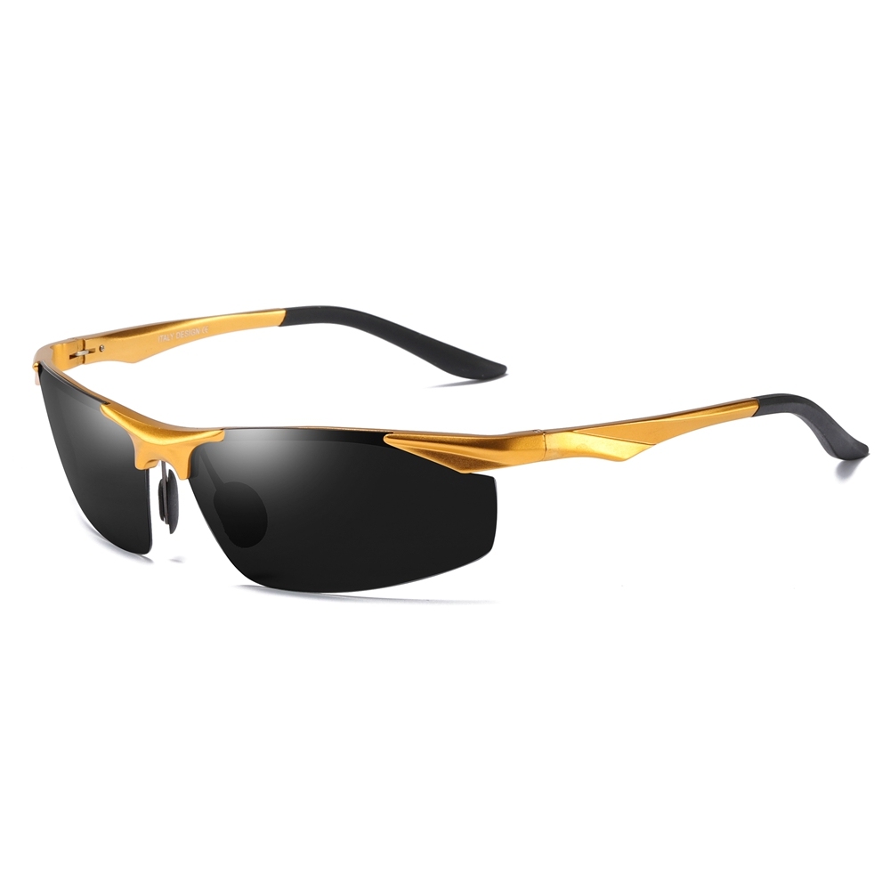 Men's Aluminum Semi-rimless Polarized Sunglasses for Men Outdoor Sports Running Sun Glasses Lightweight Polarised Cycling Sunglass