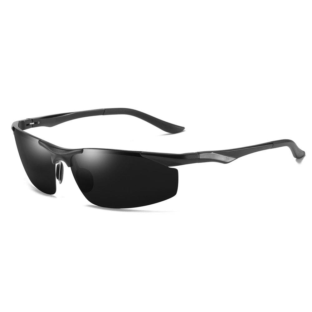 Men's Aluminum Semi-rimless Polarized Sunglasses for Men Outdoor Sports Running Sun Glasses Lightweight Polarised Cycling Sunglass