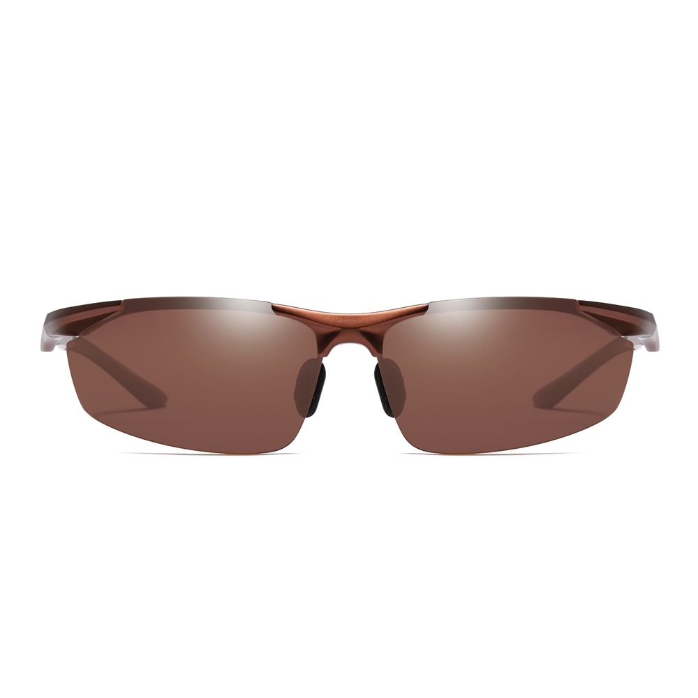 Men's Aluminum Semi-rimless Polarized Sunglasses for Men Outdoor Sports Running Sun Glasses Lightweight Polarised Cycling Sunglass