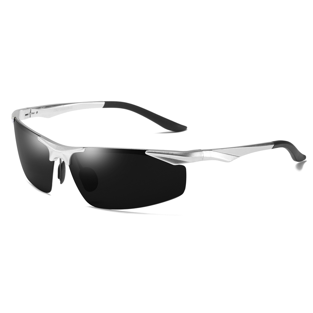Men's Aluminum Semi-rimless Polarized Sunglasses for Men Outdoor Sports Running Sun Glasses Lightweight Polarised Cycling Sunglass