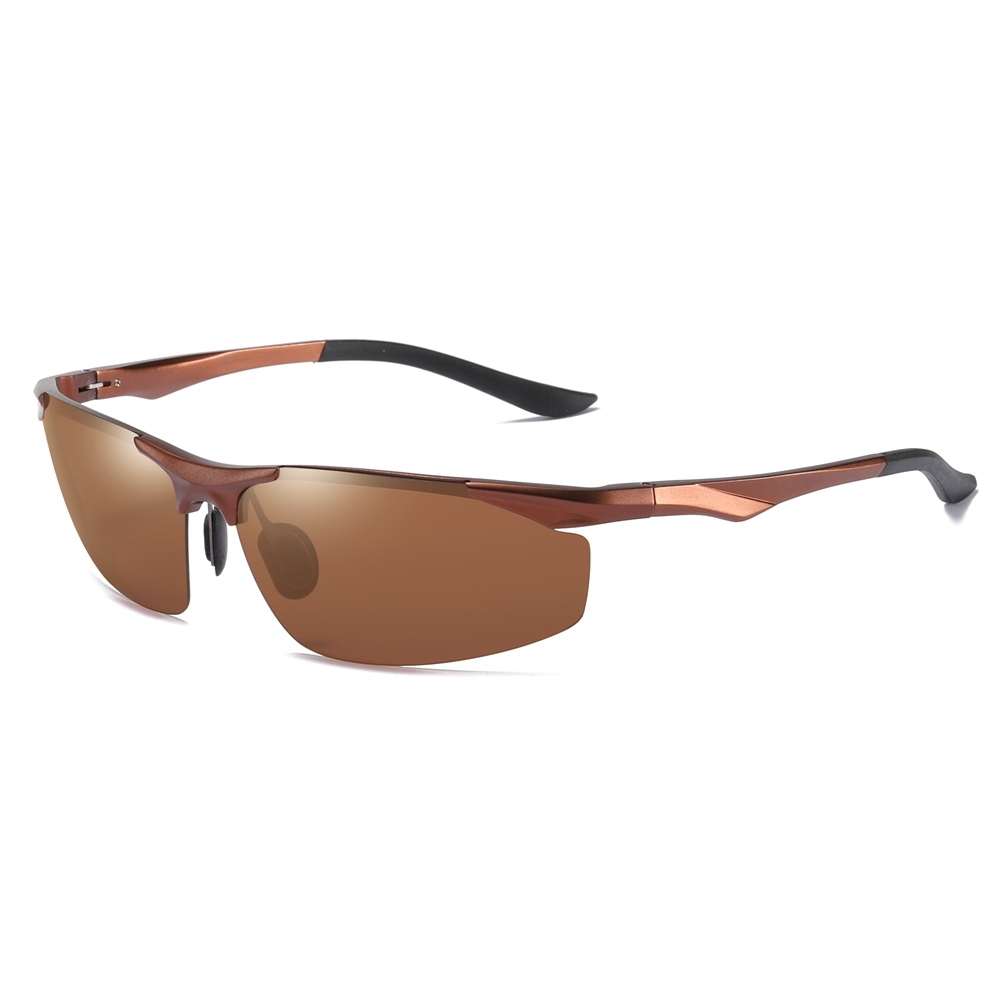 Men's Aluminum Semi-rimless Polarized Sunglasses for Men Outdoor Sports Running Sun Glasses Lightweight Polarised Cycling Sunglass